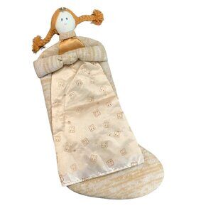 Gund‎ Design Nature Sings Doll Christmas Stocking 60622 Beige/Gold Rustic